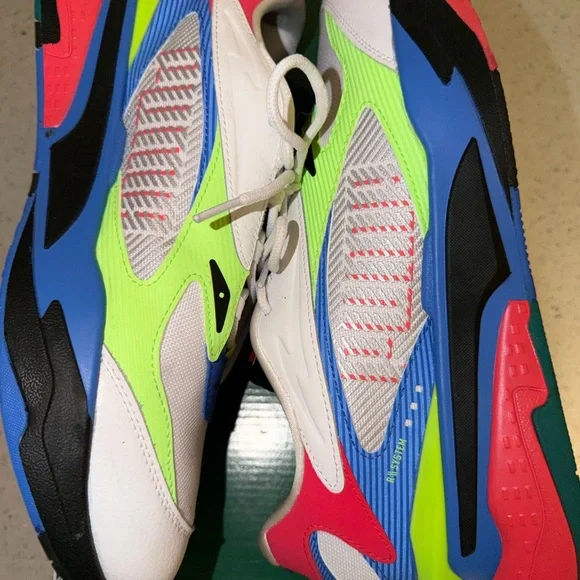 Puma RS-Fast Dazed Men's Sneaker White Bluemazin Green Blue Red size 12